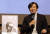 조국 전 법무부 장관이 지난 4일 광주 서구 김대중컨벤션센터에서 '디케의 눈물' 북 콘서트를 열고 질의응답하고 있다. 뉴스1