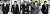 국회 패스트트랙 지정 과정에서 발생한 충돌 사건과 관련해 폭력행위 등 처벌에 관한 법률 위반(공동폭행) 혐의로 기소된 더불어민주당 박범계(왼쪽부터) 의원, 표창원 전 의원, 박주민, 김병욱 의원, 이종걸 전 의원이 2020년 9월 23일 오후 서울 양천구 남부지법에서 열리는 첫 공판에 출석하고 있다. 2020.09.23. 