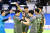 13일 수원에서 열린 한국전력과 경기에서 득점한 뒤 기뻐하는 대한항공 선수들. 사진 한국배구연맹