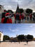 베들레헴의 광장 모습이다. 지난해(위쪽 사진)에는 크리스마스 분위기가 물씬 풍겼지만 올해(아래쪽 사진)는 찾아볼 수 없다. AFP=연합뉴스