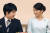 일본 나루히토 일왕의 조카이자 후미히토 왕세제의 장녀인 마코 공주(오른쪽)와 남편 고무로 케이. AP=연합뉴스