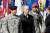 2009년 조 바이든 당시 부통령(가운데)과 로이드 오스틴(바이든의 오른쪽, 붉은 모자( 장군이 장병 귀환 환영 행사에 참석했다. 바이든 대통령 당선인은 오스틴 전 장군을 국방장관으로 낙점했다 . EPA=연합뉴스