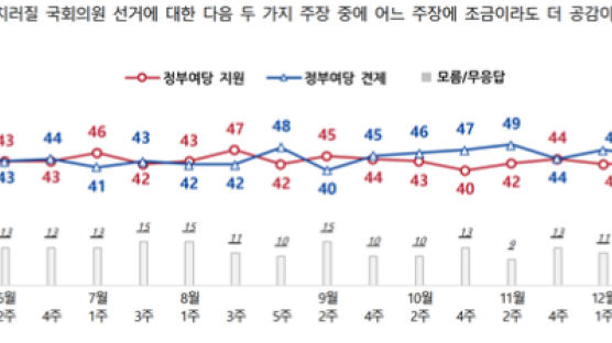 국민의힘 30%, 민주 33%…정부·여당 지원 39%, 견제 50%[NBS]