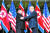 김정은 북한 국무위원장과 도널드 트럼프 전 미국 대통령이 2019년 2월 베트남 하노이에서 회담하는 모습. 스트레이츠타임스. 연합뉴스.