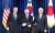 조태용 국가안보실장(가운데)과 제이크 설리번 미국 백악관 국가안보보좌관, 아키바 다케오 일본 국가안전보장국장. 대통령실사진기자단