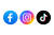 왼쪽부터 메타의 페이스북, 인스타그램 앱 로고와 틱톡 앱 로고. 사진 각 사 로고 캡처