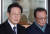 더불어민주당 이재명 대표(왼쪽)가 지난 21일 서울 여의도 한 식당에서 이해찬 전 대표와 회동한 뒤 브리핑을 하고 있다. 연합뉴스