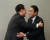 지난해 11월 16일 미국 샌프란시스코의 한 호텔에서 열린 한·일 정상회담에서 기시다 후미오 일본 총리와 포옹하는 윤석열 대통령(왼쪽). [연합뉴스]