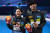 세계수영선수권 혼성 싱크로 3m 스프링보드에서 동메달을 따낸 이재경(오른쪽)과 김수지. AP=연합뉴스