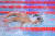 12일 세계수영선수권 경영 남자 자유형 200ｍ 예선에서 역영하는 황선우. AFP=연합뉴스 