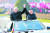 김정은 북한 국무위원장이 2018년 11월 방북한 미겔 디아스카넬 당시 쿠바 국가평의회 의장과 무개차를 타고 평양 시내에서 카 퍼레이드를 하는 모습. 연합뉴스