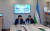 카르칼팍스탄의과대학과 협약을 체결하는 송지청 국제처장(왼쪽)