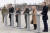 키이우를 방문한 쥐스탱 트뤼도 캐나다 총리(왼쪽부터), 조르자 멜로니 이탈리아 총리, 볼로디미르 젤렌스키 우크라이나 대통령, 우르줄라 폰데어라이엔 유럽연합(EU) 집행위원장, 알렉산더르 더크로 벨기에 총리. AP=연합뉴스