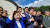 지난 2022년 8월 제주도 제주 4·3 평화공원에서 박찬대 더불어민주당 의원이 이재명 당시민주당 대표 후보의 코에 손을 대는 것처럼 보이는 모습. 사진 유튜브 채널 ‘들불’ 캡처