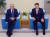 북한 주재 알렉산드르 마체고라 러시아 대사(왼쪽)가 지난 19일 평양 순안 국제공항에서 러시아에 가는 주용일 정보산업상을 단장으로 하는 국제회의 대표단과 오광혁 체육성 부상(오른쪽)을 단장으로 하는 체육성 대표단을 배웅했다고 주북 러시아 대사관 홈페이지에 밝혔다. 사진 주북 러시아 대사관 홈페이지 캡처