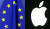 유럽연합(EU) 깃발과 애플의 로고. AFP=연합뉴스