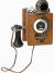 1907년 미국의 오토매틱 일렉트릭(Automatic Electric Co.)에서 만든 벽걸이형 다이얼 전화기. 왼쪽에 걸려 있는 수신기에 말하고, 위에 달린 송화기로 상대의 말을 듣는다.