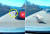 지난 10일 서해안고속도로 도로 위에서 발견된 대형견. 앞차가 비켜서자 1차로 위 사모예드 두 마리가 보인다. 사진 인스타그램 캡처