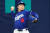 18일 연습 투구를 하는 LA 다저스 투수 야마모토 요시노부. 연합뉴스