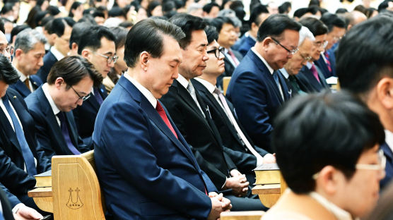 [포토타임] 부활절 연합예배 참석한 尹 대통령