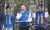 박성준 민주당 서울 중-성동을 후보(오른쪽)와 이재명 대표(가운데), 전현희 중-성동갑 후보가 지난달 28일 성동구 왕십리역 광장에서 지지를 호소하고 있다. 뉴스1
