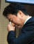 더불어민주당 정봉주 전 의원이 지난 3월 18일 국회 소통관에서 입장 발표 기자회견을 마친 뒤 밖으로 나서고 있다. 연합뉴스