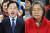제22대 국회의원선거 수원정에 출마한 더불어민주당 김준혁(왼쪽) 후보와 국민의힘 이수정 후보. 연합뉴스