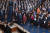 기시다 후미오 일본 총리가 11일(현지시간) 워싱턴 국회의사당 하원 회의실에서 열린 의회 합동 회의에서 연설하고 있다. AP=연합뉴스