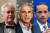 (왼쪽부터)윌리엄 번스 CIA 국장, 이스라엘의 모사드 국장 데이비드 바네아, 셰이크 모하메드 빈 압둘라흐만 알 타니 카타르 총리 겸 외무장관. AFP=연합뉴스