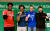 11일 열린 2024 남자배구 드래프트에서 한국전력에 선발된 에스트라다(왼쪽부터), 우리카드 아히, 삼성화재 마테이, 한국전력 루코니. 사진 한국배구연맹