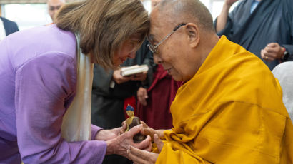 “티베트, 중국 영토 아니다”…달라이 라마 만난 펠로시