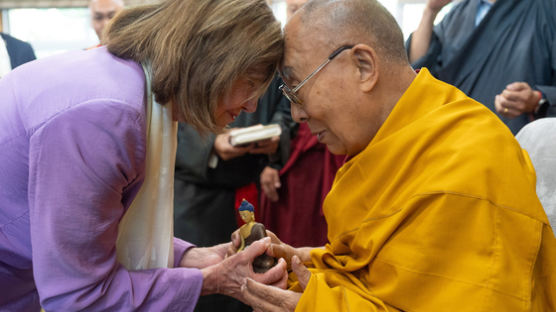 “티베트, 중국 영토 아니다”…달라이 라마 만난 펠로시