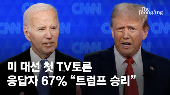 "첫 TV토론, 트럼프가 이겼다" 67%…바이든은 33%뿐 [미 대선 첫 TV토론]