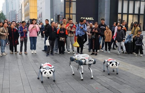 [Biz-inside,China] 로봇개 세마리의 점프쇼! 中 관광지에서 펼쳐진 과학기술의 향연