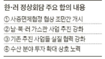 “남·북·러 가스관 사업 협력”이 대통령, 푸틴과 정상회담