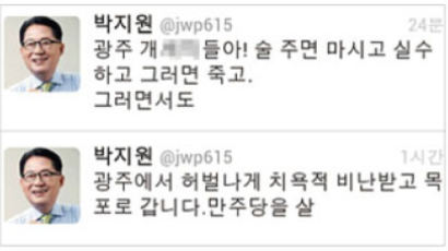 박지원, 취중 욕설 트윗으로 곤욕