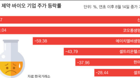 기술수출 무산, 품목허가 취소, 임상 좌절…추락하는 바이오 주가 바닥이 안 보인다