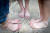 지난 5울 6일 충남 아산시 영인암장에서 등반을 마친 중학생 클라이머 이학진, 권기범, 송윤찬 군의 발(왼쪽부터). 정준희 인턴기자