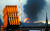 아이언 돔의 타미르 요격미사일 발사대 근처에 로켓이 떨어진 장면. [AFP=연합뉴스]