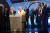 앙겔라 메르켈 총리가 지난 21일 슈트랄준트에서 열린 기민·기사당 연합의 총선 유세 집회에 참석해 연설하고 있다. [신화=연합뉴스]
