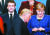 2019년 런던에서 열린 나토 정상회의에서 도널드 트럼프 당시 미국 대통령이 에마뉘엘 마크롱 프랑스 대통령과 앙겔라 메르켈 당시 독일 총리 앞을 지나가고 있다. [AP=뉴시스]
