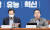박홍근 더불어민주당 원내대표(오른쪽)가 15일 오전 비대위 회의에서 발언하고 있다. [연합뉴스]