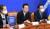 이재명 민주당 대표가 23일 국회에서 열린 최고위원회의에서 발언하고 있다. [연합뉴스]