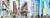 왼쪽부터 서울의 효창원로, 율곡로, 동호로, 세종대로, 은평로에 있는 건물. 좁고 긴 쐐기꼴 땅에 얇은 조각 케이크처럼 서 있는 건물도, 앞면과 달리 옆면이 아주 좁아 식칼처럼 서 있는 건물도 있다. 저자는 이 건물들의 독특한 생김새를 ‘얇은 집’이라고 표현한다. [사진 도서출판 집]