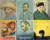 반 고흐에 관한 영화 포스터들(하단)과 포스터에 영감을 준 반 고흐의 자화상들(상단)