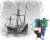 1893년에 제작된 콜럼버스 신대륙발견 항해모형. [사진 위키피디아]