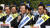 이재명 민주당 대표가 26일 광화문광장에서 후쿠시마 오염수 해양 투기 반대 서명운동 출범식을 하고 있다. [뉴시스]