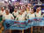 제주 해녀들이 지난 12일 오후 제주시청 앞에서 열린 제2차 일본 후쿠시마 핵오염수 해양투기 및 CPTPP 저지 제주범도민 대회에서 거리 행진에 나서고 있다. [뉴시스]