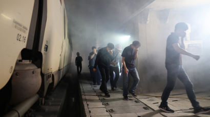 [사진] 국내 최장 터널서 고속철도 사고 대응 훈련