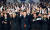 윤석열 대통령이 1일 오전 서울 중구 유관순 기념관에서 열린 제105주년 3·1절 기념식에서 참석자들과 함께 만세삼창을 하고 있다. [뉴시스]